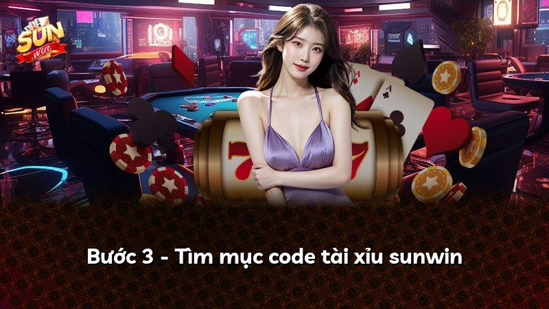Bước 3 - Tìm mục code tài xỉu sunwin