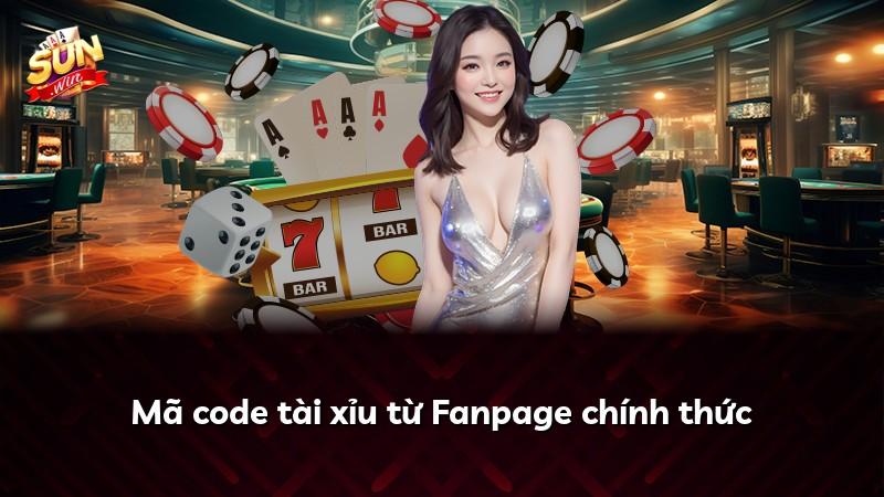 Mã code tài xỉu từ Fanpage chính thức